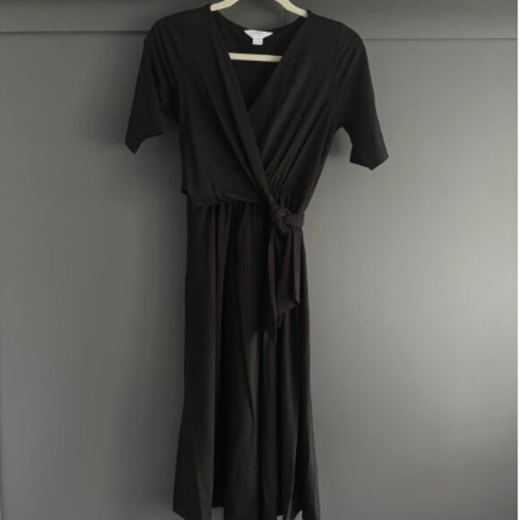 NWOT Seraphine Black Mock Wrap Maternity & Nursing Dress - size 4 - Picture 6 of 7